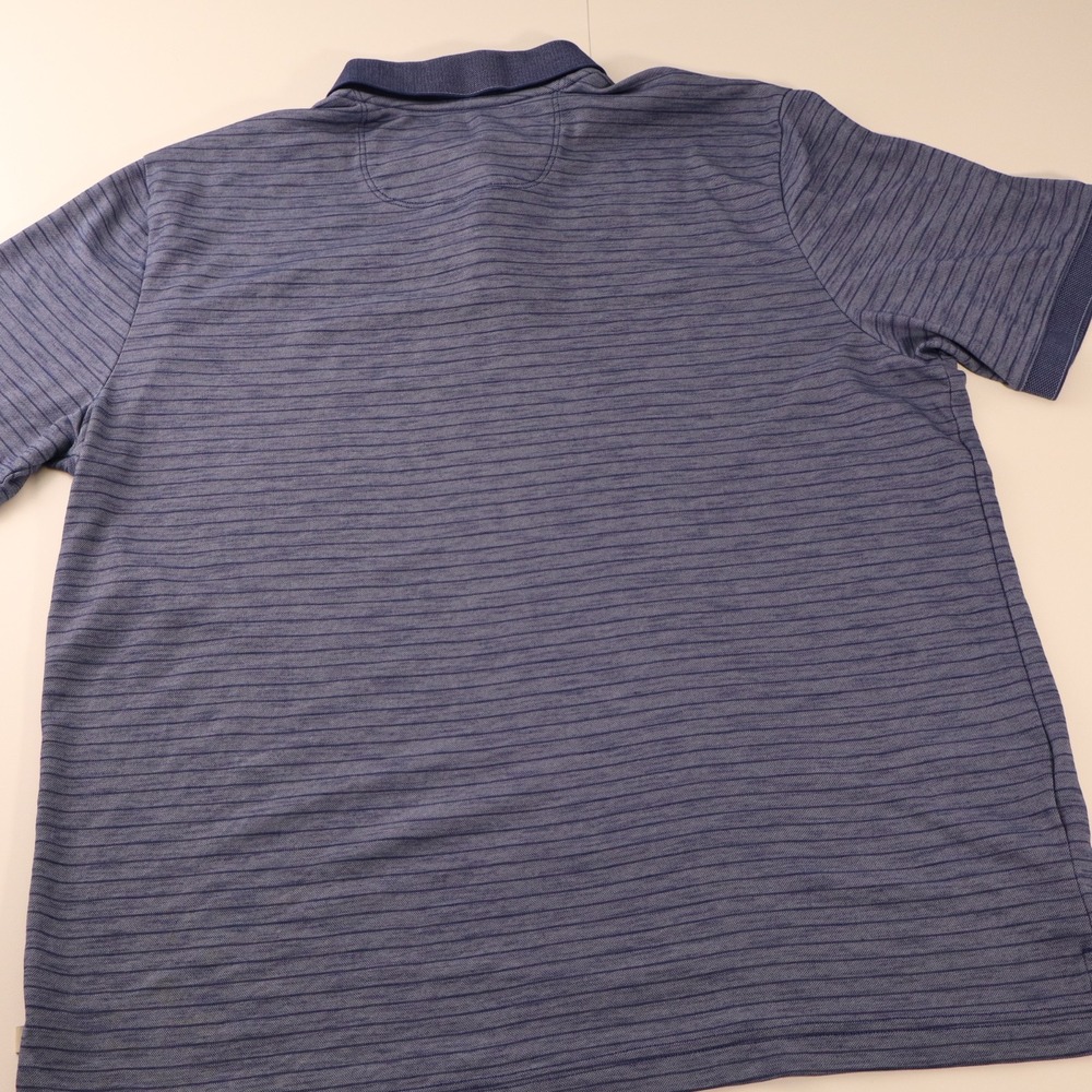 Tommy Bahama Polo Shirt Men's Blue Striped Short Sleeve Size L - Picture 6 of 9